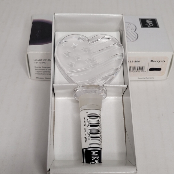 Mikasa Crystal Wine Stopper Stars And Stripes Heart - Picture 3 of 4
